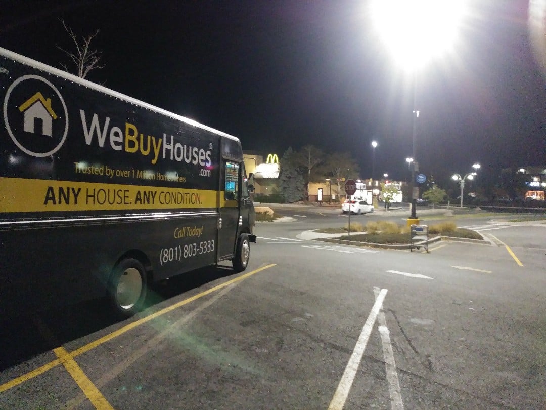 Taylorsville, UT - I just completed a short notice structural reconfiguration for in the home office of a close business associate of the WeBuyHouses.com team. A step in a renovation was overlooked and I was happy to be able to correct that quickly for him. I've pulled the WeBuyHouses.com multi-task service van into Wal Mart parking lot to tidy up some paperwork and refill the snack drawer before heading to the next job. I park near the main road to make folks aware that we buy ANY HOUSE, ANY CONDITION....FAST !! Taylorsville, UT - I just completed a short notice structural reconfiguration for in the home office of a close business associate of the WeBuyHouses.com team. A step in a renovation was overlooked and I was happy to be able to correct that quickly for him. I've pulled the WeBuyHouses.com multi-task service van into Wal Mart parking lot to tidy up some paperwork and refill the snack drawer before heading to the next job. I park near the main road to make folks aware that we buy ANY HOUSE, ANY CONDITION....FAST !!